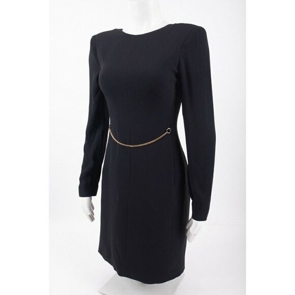 Massimo Dutti Womans Mini Black Dress w Chain Size US 2 EUR 34 NWOT 6614/996 - Picture 3 of 7